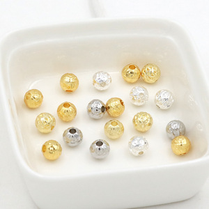 18k gold plated copper patterned round <b>bead</b> bracelet spacer <b>beads</b> DIY <b>braided</b> bracelet/rope bracelet accessories D139 - Product Image 4