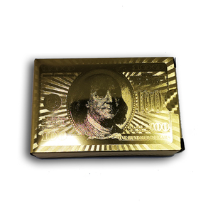 Cartes à jouer durables <span class=keywords><strong>en</strong></span> plastique imperméable plaquées or 24 carats, design dollar américain et <span class=keywords><strong>500</strong></span> <span class=keywords><strong>euros</strong></span>, pour les joueurs de poker, jeu de cartes cadeau - Product Image 4
