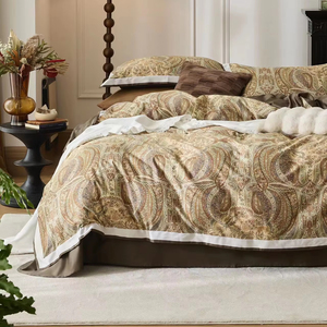 Ensemble de couette en tissu imprimé en coton moderne avec housse de couette et taie d'oreiller à motif de dessin animé - Product Image 1