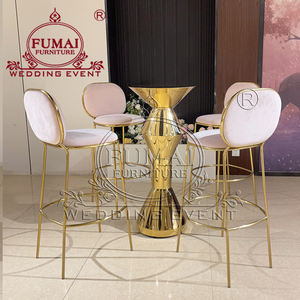 Mesa de cóctel moderna de acero inoxidable dorado redondo de alta calidad para eventos y fiestas - Product Image 1