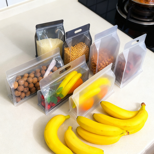 YSH Kapalı Kendinden Yapışkanlı Kırılmış Buz Plastik Ambalaj Poşeti Buzlu Şeffaf Geniş Sekiz Kenarlı Yapıştırmalı Düz Tabanlı Saplı Poşetler - Product Image 6