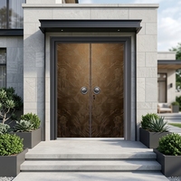 Porte d'entrée de villa moderne en aluminium sur mesure - Porte double de qualité supérieure |   Serrure de sécurité extérieure résistante aux intempéries pour entrée principale, garantie 3 ans