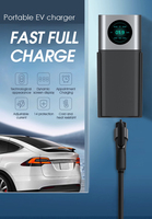 Nouvelle borne de recharge portable pour véhicules électriques 22 kW, 32 A, triphasée, Type 2, avec contrôle Wi-Fi via application, protection IP67, gaine en TPU, station de recharge EVSE