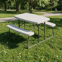 Table pliable économique et facile à déplacer avec chaises pour enfants, idéale pour les fêtes en extérieur, anniversaires et locations