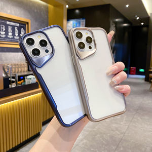 Funda de teléfono transparente de cintura pequeña para iPhone 12 13 14 15 Pro Max, marco de cámara creativo, carcasa trasera transparente - Product Image 1