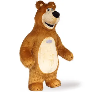 Atacado popular masha e urso 2.6m preço de fábrica gigante castanho urso mascote traje para cosplay ou jogar