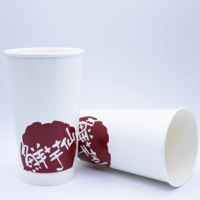 Gelas Kertas Kopi Biodegradable Sekali Pakai dengan Logo Printer Kustom untuk Minuman Panas Grosir