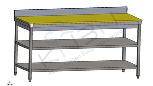 Commercial 3-layer workbench with PE cutting board, perfect for vegetable processing, suitable for use in kitchens, restaurants - Product Image 4
