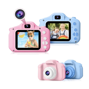 Cámara digital rosa y azul para niños con pantalla de 2.0 pulgadas, lentes duales, grabación de video HD X2, con juegos y MP3 para niños de 3 a 6 años. - Product Image 1