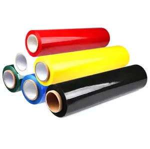 Industriële Verpakking Krimpen Doorzichtig Transparant 17 Micron Zwart Lldpe Verpakking Pallet Wrap Stretch Film Jumbo Roll Fabrikant