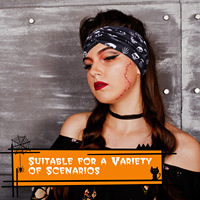 Serre-têtes larges d'Halloween pour femmes – Accessoires capillaires en polyester à motifs citrouille et chauve-souris pour les fêtes