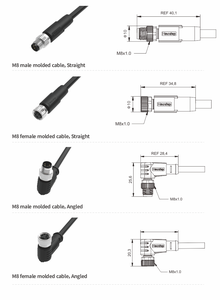 Đúc M8 3pin nữ thẳng DIN kết nối điện che chắn/không được che chở cáp (kéo chuỗi cáp) tùy chỉnh Cáp EV kết nối - Product Image 6