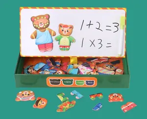 Nouveauté 2026 : Ours <span class=keywords><strong>de</strong></span> Noël en bois pour enfants, jeu <span class=keywords><strong>de</strong></span> change <span class=keywords><strong>de</strong></span> vêtements, jouets éducatifs Montessori pour l'apprentissage du dessin, pour filles - Product Image 5