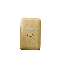 Boîte de rangement en bois de hêtre massif avec fermeture magnétique et logo gravé, étui de voyage portable en bois pour ruban adhésif buccal, porte-cartes