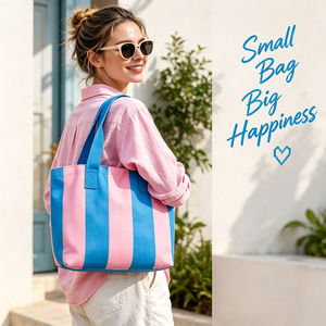 <span class=keywords><strong>Sac</strong></span> fourre-tout en toile pliable et réutilisable à rayures multicolores avec logo personnalisé, idéal pour le shopping, les voyages et les vacances – Vente en gros usine - Product Image 4