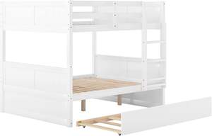 Fabricant vente en gros moderne rangement pour la maison <span class=keywords><strong>lit</strong></span> mezzanine double couche en <span class=keywords><strong>bois</strong></span> massif <span class=keywords><strong>blanc</strong></span> avec glissière - Product Image 4