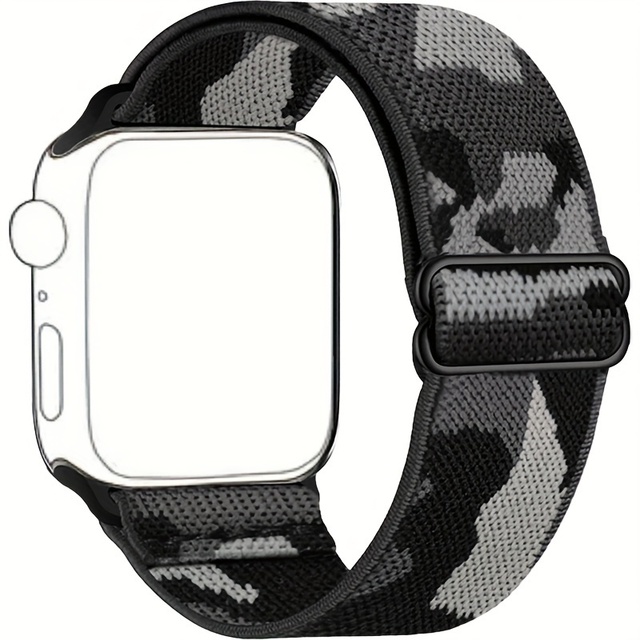 IWatch Bands Series 9 8 7 6 SE 5 4 Ultra 2 Camouflage Design Nylon Elastic Watch Straps IWatch