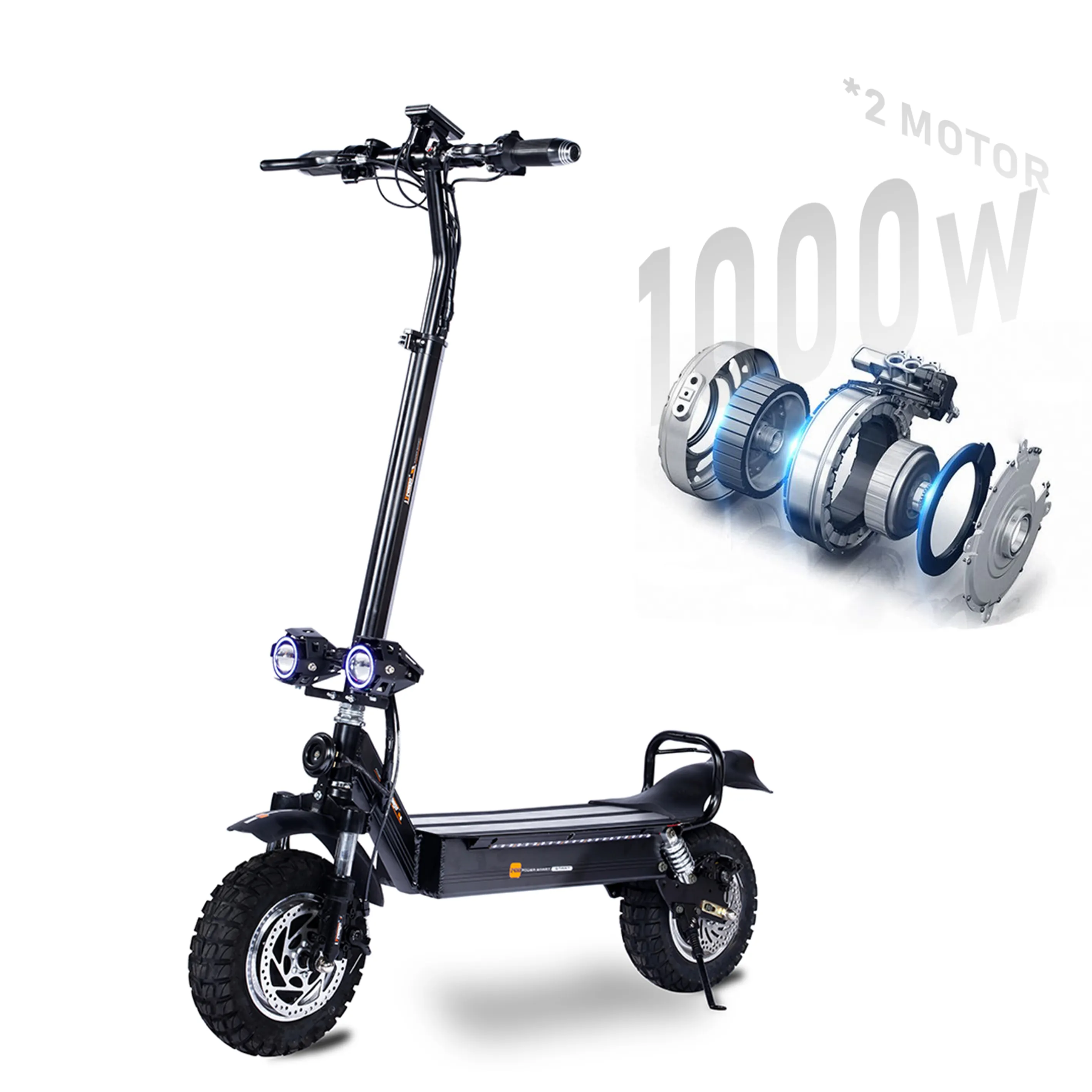 2000W dos motor de 11 pulgadas fuera de la carretera sin dos ruedas profesional de alta-final de la carretera plegable portátil Scooters eléctricos