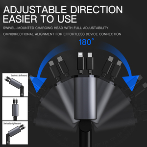 Zeniqeen Chargeur de voiture métallique pliable 4 en 1 avec câble USB-C rétractable - Product Image 4