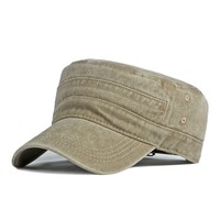 Casquette Militaire Homme en Coton Lavé de Haute Qualité Vert Camouflage Olive, Design Unique Vintage Vieilli, Tactique