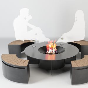 Outdoor Smokeless Corten Metal Round <b>Fire</b> <b>Pit</b> <b>Table</b> With Seats GF01 Outdoor <b>Fire</b> <b>Pit</b> GF01 - Product Image 3
