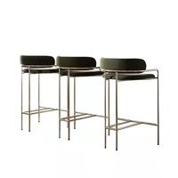 Chaise de bar haute en bambou de luxe léger, chaise de bar moderne et minimaliste avec dossier, chaise de café design pour comptoir.