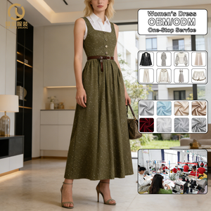 Gaun Maxi kasual Vintage elegan wanita lengan panjang Academia Modern musim gugur 2024 kustom grosir - Product Image 2