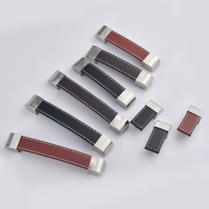 Leather Furniture Handles Square Single Hole <b>Black</b> Brown Durable Cabinet Drawer Wardrobe Use - Product Image 4