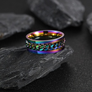 Anel de ansiedade em aço inoxidável, joias móveis para homens e meninos - Product Image 6