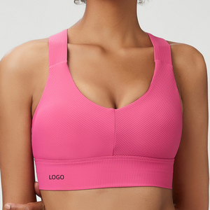 Offre Spéciale côtelé dos croisé Yoga soutien-gorge Sexy haut Impact entraînement sport soutien-gorge haut femmes entraînement course vêtements de sport <span class=keywords><strong>tenue</strong></span> - Product Image 5