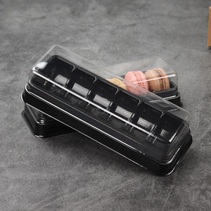Bán buôn 6 ngăn Macaron Biscuit bao bì hộp dùng một lần trong suốt món tráng miệng Cookie hộp nhựa với nắp - Product Image 3