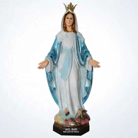 Prix d'usine, sculptures de figurines catholiques en résine faites à la main, taille réelle, statues religieuses de la Vierge Marie en fibre de verre à vendre