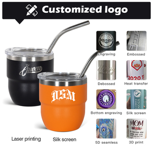 Vasos de Chupito Reutilizables de Acero Inoxidable con Logotipo Personalizado, <span class=keywords><strong>Tazas</strong></span> de Café con Recubrimiento <span class=keywords><strong>en</strong></span> Polvo de 4 oz, Vasos Superpuestos, Juego de 6 Piezas - Product Image 4