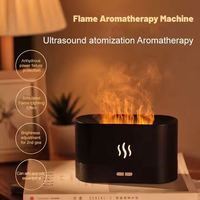 Diffuseur d'huiles essentielles à ultrasons avec 7 couleurs d'éclairage USB, humidificateur à flamme, diffuseur d'arômes LED coloré, lampe diffuseur d'arômes à flamme de feu