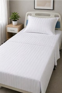 Hospital White <b>Bed</b> Sheet for Medical Use Soft Hygienic Durable Cotton <b>Bed</b> Sheet for Hospitals Available for Sale from India - Product Image 1