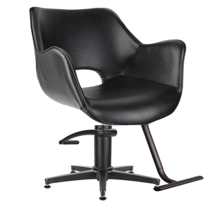 Chaise de barbier hydraulique de luxe moderne et confortable pour femmes, entièrement noire, avec accoudoirs ergonomiques pour la coiffure et la <span class=keywords><strong>coupe</strong></span> de <span class=keywords><strong>cheveux</strong></span> - Product Image 2