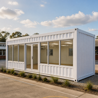 Unité de classe préfabriquée en conteneur avec larges baies vitrées, bâtiment d'enseignement mobile pour écoles temporaires et salles de formation