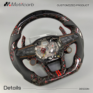 <span class=keywords><strong>Volante</strong></span> de Fibra de Carbono Forjado Rojo Personalizado con Pantalla LED para <span class=keywords><strong>Seat</strong></span> Cupra <span class=keywords><strong>Leon</strong></span> ST Formentor VZ Tavascan Born Ibiza <span class=keywords><strong>FR</strong></span> - Product Image 3