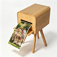 Stand Printer Foto Kayu Oak Gaya Baru Portabel Tahan Lama Tahan Air dengan Tripod yang Dapat Disesuaikan