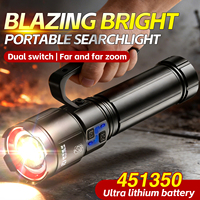 Lampe torche tactique à laser blanc zoomable avec support de transport, ultra-lumineuse, rechargeable, pour l'extérieur, avec une autonomie de batterie extra-longue