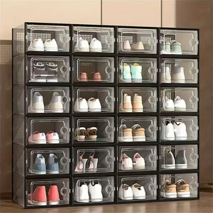 Nueva caja de almacenamiento de zapatos transparente/estantería para zapatos hecha de plástico PP, a prueba de polvo y humedad, adecuada para dormitorios y - Product Image 1