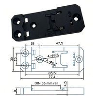 Support de montage fiable en nylon PA66 pour rail DIN C45, clip de fixation pour rail de 35 mm pour l'électronique