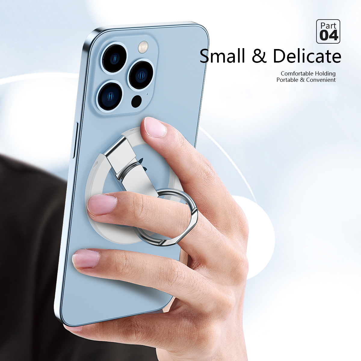 Supporto Ad Anello Per Telefono Magnetico - Rotazione 360°, Impugnatura Dito, Compatibile Con Tutti Gli Smartphone - Foto 6