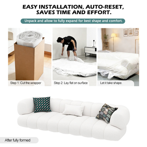 Modern Fabric Convertible <strong>Sleeper</strong> Couch <strong>Double</strong> Boneless Couch Living Room Sofas Foam Compressed Sofa Bed China Furniture - Product Image 6