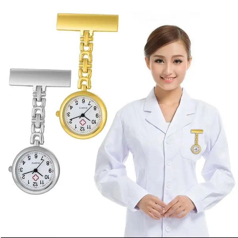 Rose Gold Gold Silver Nurse Pocket Watch Pendant Hang Quartz Clock Watch For Medical Doctor Nurse Watches