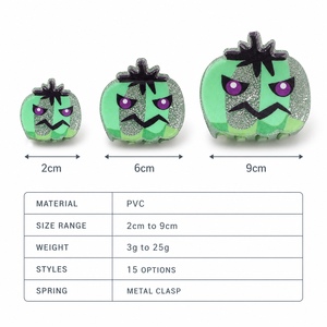 Shily&OS Pinzas para el Cabello <span class=keywords><strong>de</strong></span> PVC con Diseño <span class=keywords><strong>de</strong></span> Halloween, 15 Estilos - Pinzas con Forma <span class=keywords><strong>de</strong></span> Calabaza, Calavera, Murciélago y Fantasma para Mujer, Venta al Por Mayor - Product Image 5