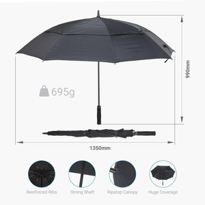 Most Popular Wholesale Large Semi-Automatic Handle <b>Windproof</b> logo Prints Big Luxury Promotional Custom Brand Straight <b>Umbrella</b> - Product Image 3