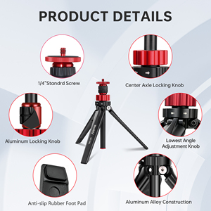 Trípode Extensible Manbily con Cabezal de Bola y Diseño de Liberación Rápida para Vlogs, Compatible con DJI <span class=keywords><strong>Osmo</strong></span> 360 Action <span class=keywords><strong>5</strong></span> Pro/4/3 - Product Image 5