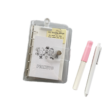 Carnet à spirales A7 avec couverture en PVC, pochette de rangement à 6 anneaux, trou pour porte-clés et design transparent personnalisé pour budget