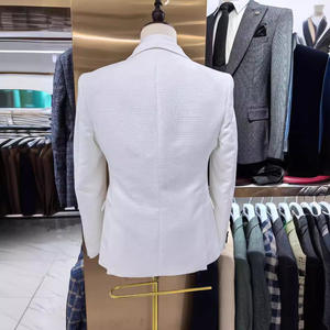 Traje de Jacquard Blanco Completo de 3 Piezas para Hombre, Conjunto de Novio para Boda, Elegante y Atractivo con Solapa de Chal, Traje de Fiesta para Hombre - Product Image 5